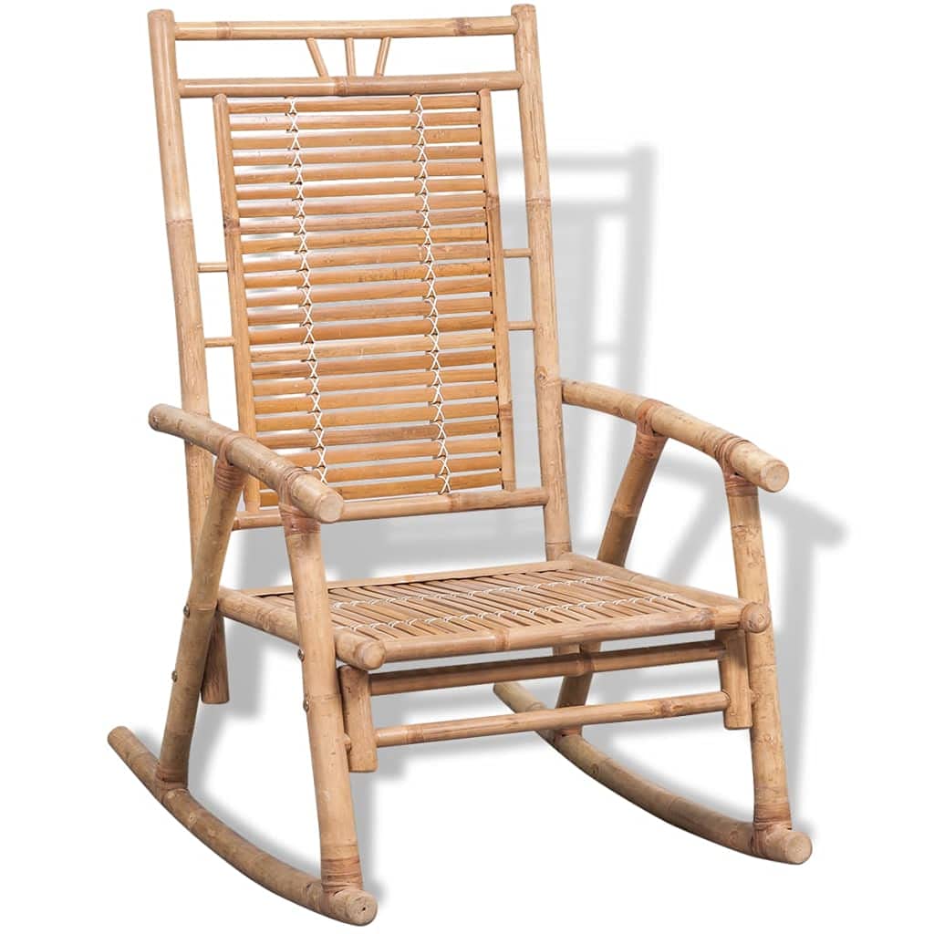 vidaXL Rocking Chair Bamboo Outdoor Patio Garden Porch Deck Seat Armchair