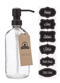 Clear Glass Pint Jar Soap and Lotion Dispenser with Metal Pump (Black/Dark Bronze)