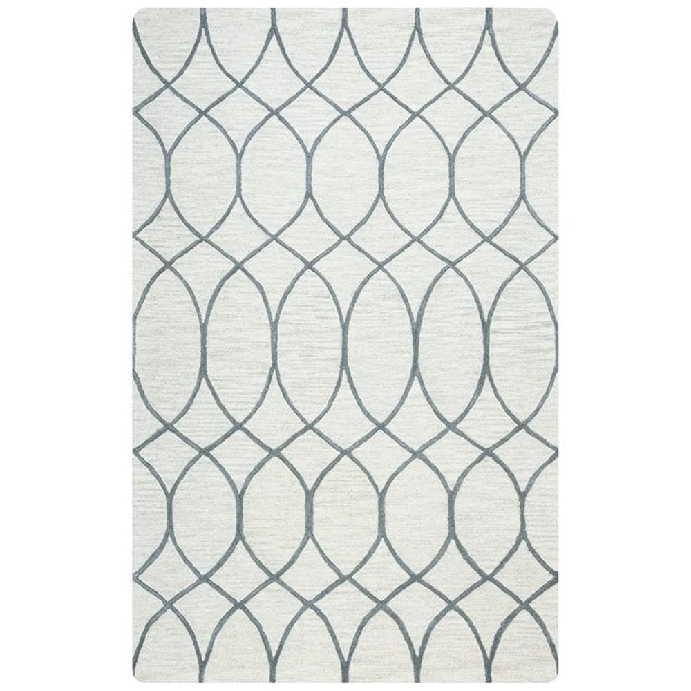 Rizzy Home Alora Decor Berlin 6'6" X 9'6" Trellis Khaki/Gray/Rust/Blue Hand-Tufted Area Rug