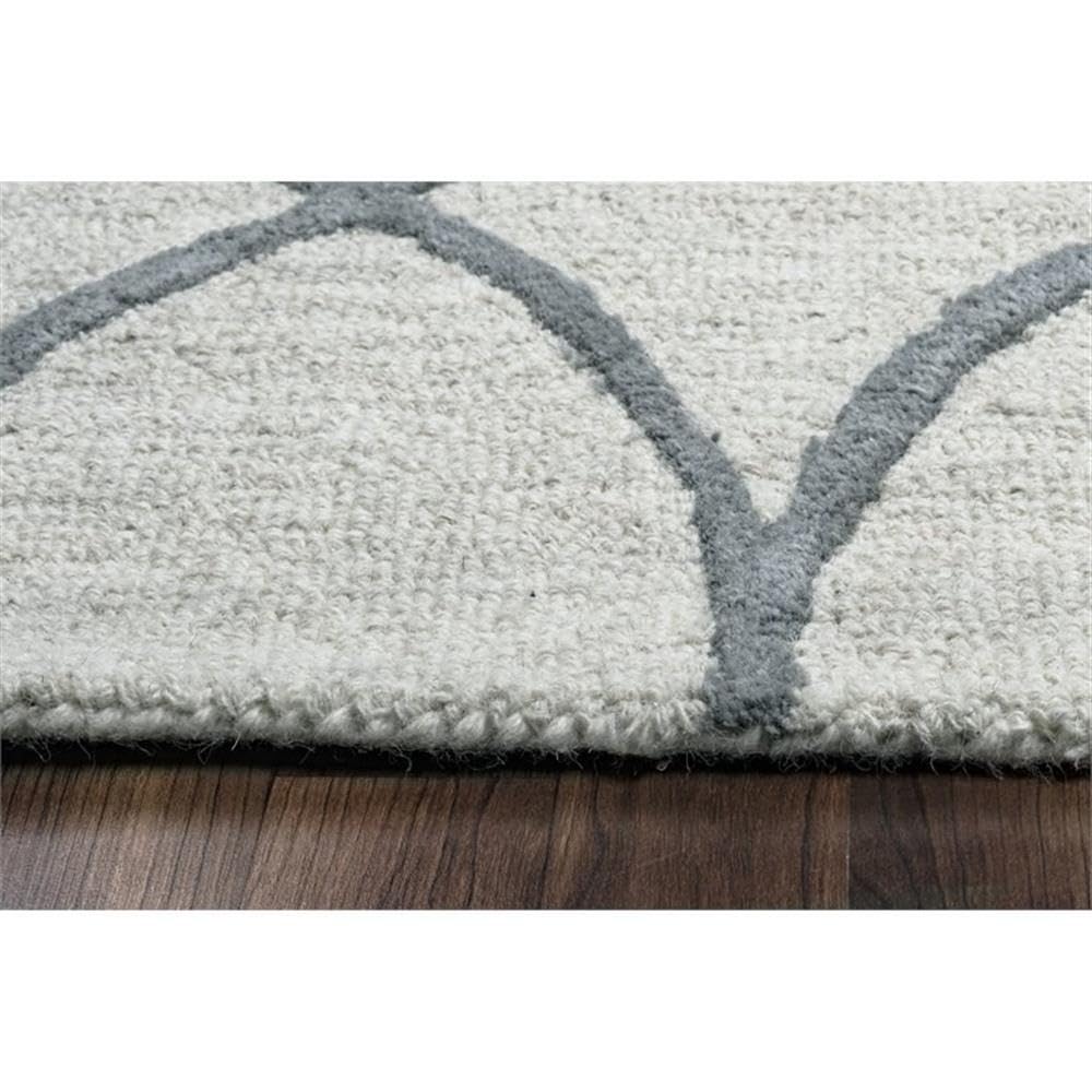 Rizzy Home Alora Decor Berlin 10' Round Trellis Khaki/Gray/Rust/Blue Hand-Tufted Area Rug