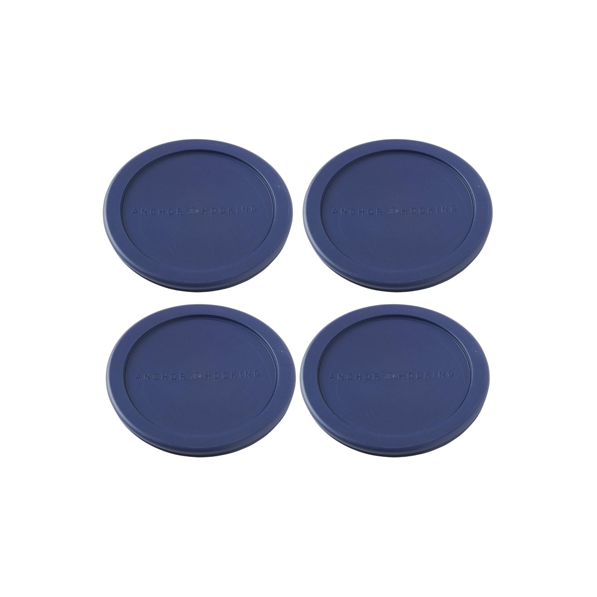 Anchor Hocking Replacement Lids for Glass Food Storage, 1 Cup Round, Navy, Set of 4 (Also Compatible with Pyrex Glass Food Stora
