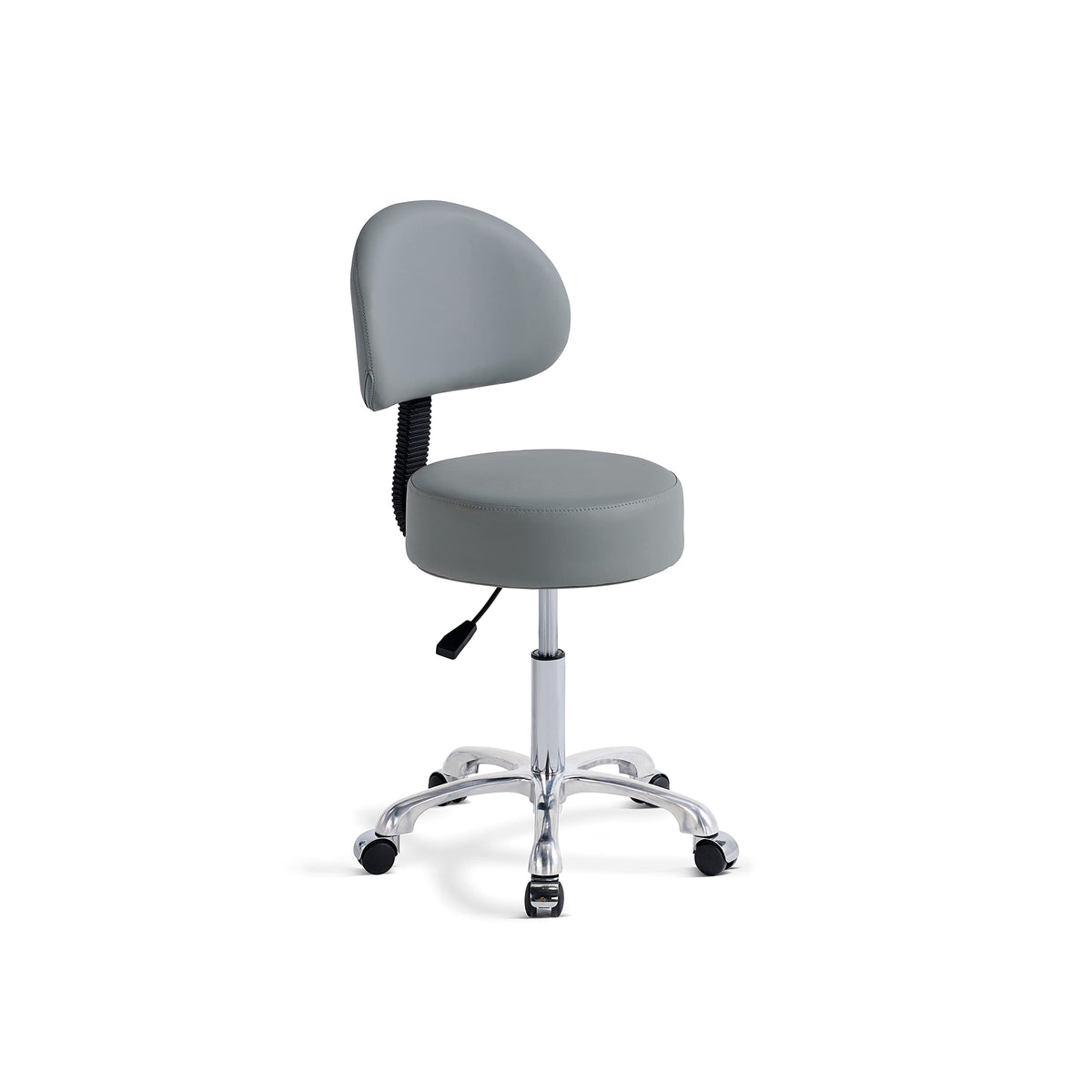 Lilfurni Thick Sturdy Padding with Wheels and Back Support,Swivel Rolling Stool Round Chair,Adjustable Stool for Doctor,Medical,