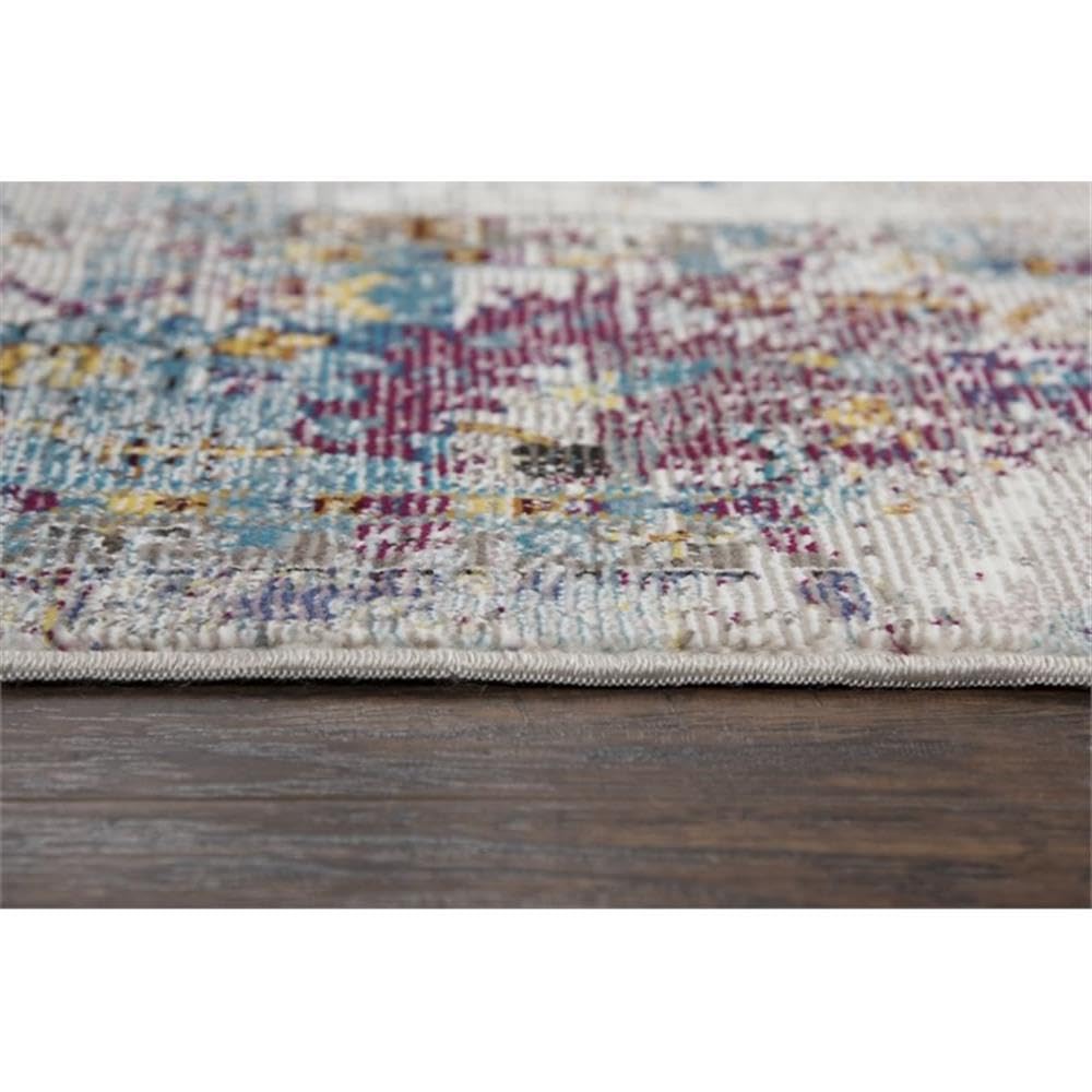 Rizzy Home Alora Decor Morocco 8'10"X11'10" Broken Blue/Cream/Gold Power-Loomed Area Rug