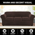 Princedeco 4 Pieces Couch Covers Extra Large Couch Covers For 3 Cushion Sofa Width Up To 105 Inch Thick Soft Furniture Slipcovers With 3 Individual Large Cushion Covers(X-Large,Oatmeal)