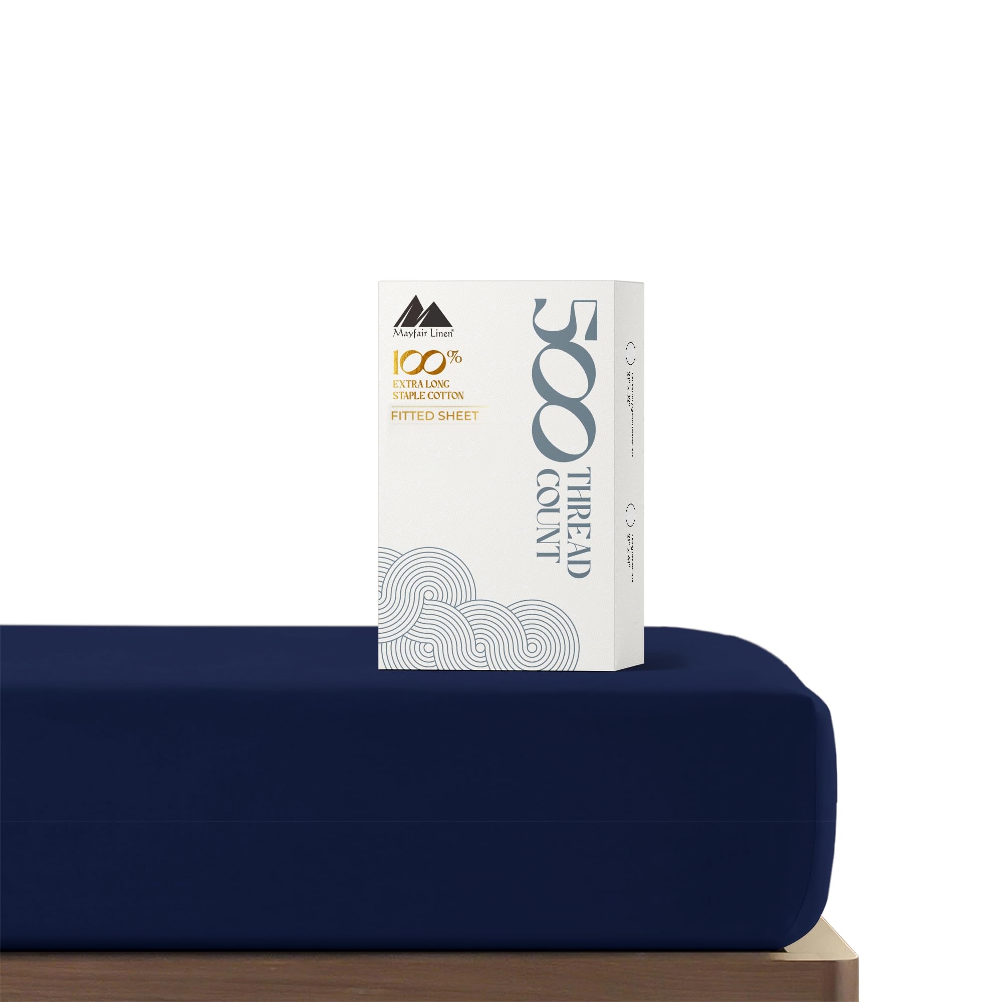 Mayfair Linen King Size Fitted Sheet Only - 100% Cotton 500 Thread Count 16'' Deep Pocket King Fitted Sheet, 100% Cotton Fitted 