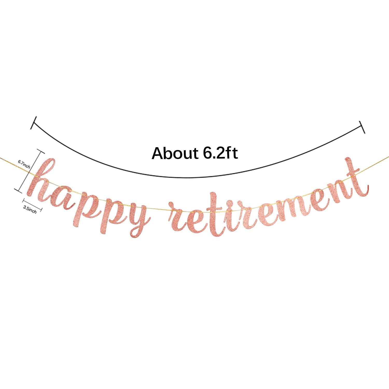 Innoru Glitter Happy Retirement Banner - For Farewell Party Bunting - Leaving Theme - Finally Retiring Party Bunting Decoration