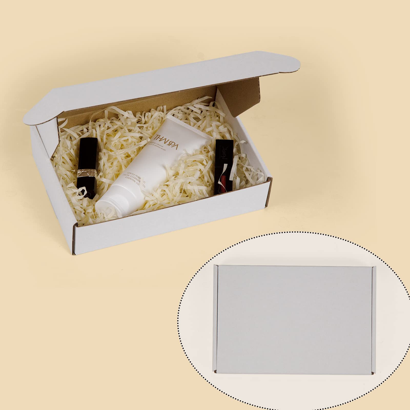 Sodissa 9X6X2 Inches Shipping Boxes Pack Of 25, White Corrugated Cardboard Boxes For Small Bussiness