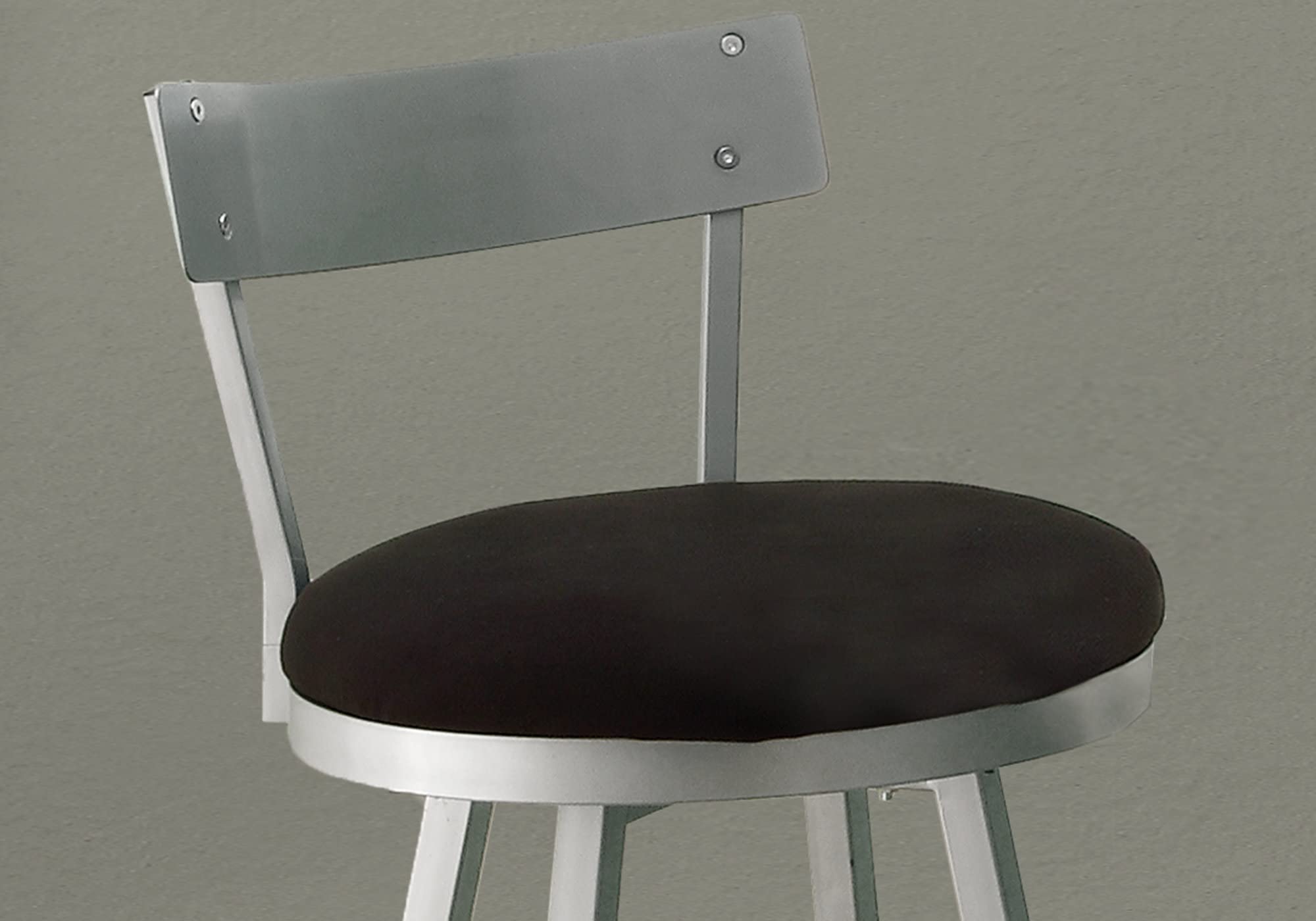 Monarch Specialties I 2-Piece Metal Swivel Barstool, 43', Silver