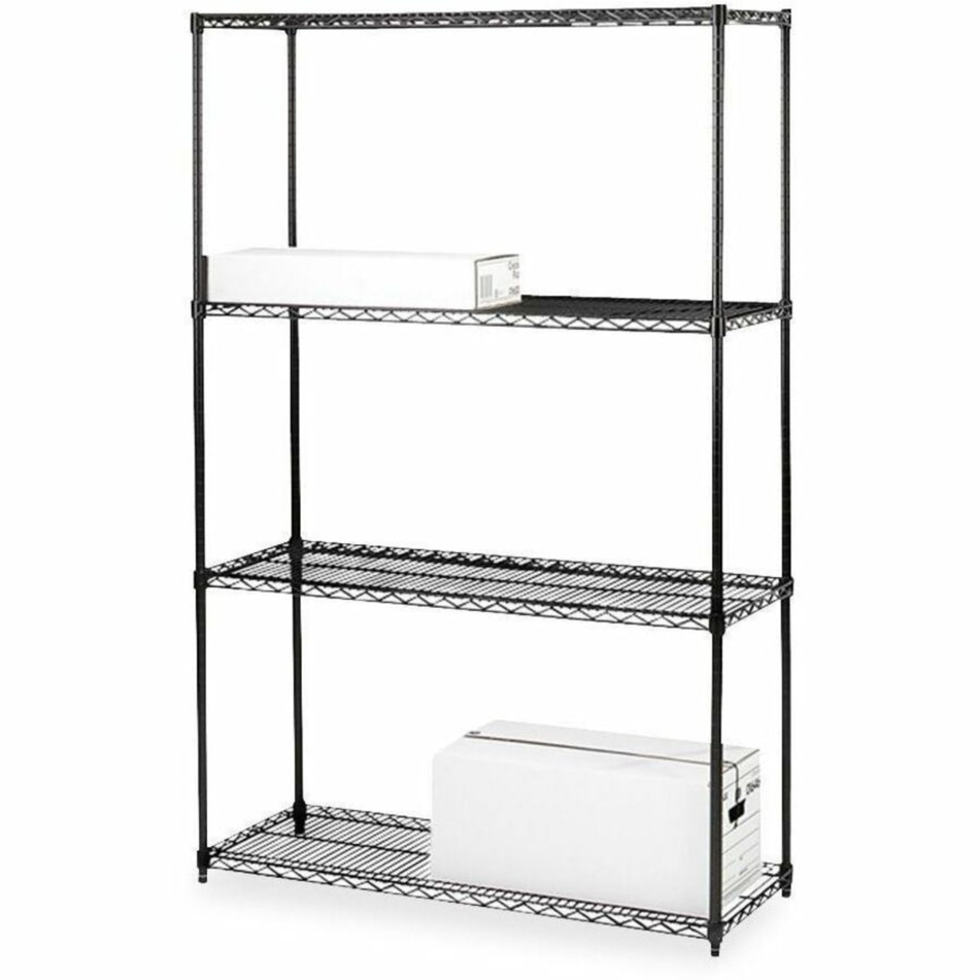 Lorell 70060 Starter Shelving Unit,4 Shelves/4 Posts,36-Inch X18-Inch X72-Inch,Black