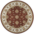 Rizzy Home Alora Decor Sareena 8' Round Border Rust/Taupe/Sage/Tan/Khaki Area Rug
