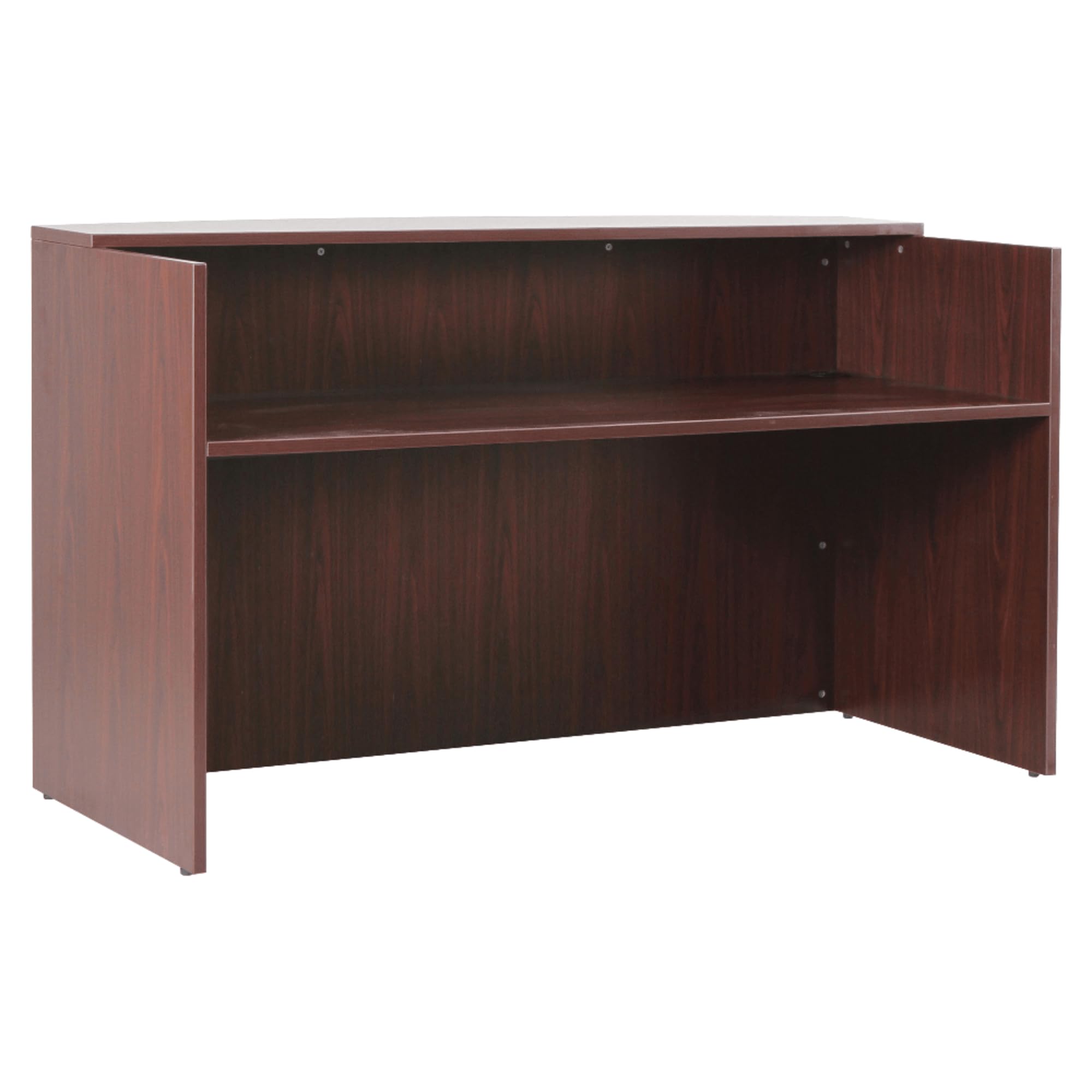 Lorell 59582 Essentials Reception Desk, Mahogany Laminate