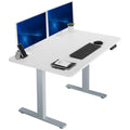 VIVO Electric 48 x 30 in Standing Desk, Memory Height Adjustment, 1B Series, Holds 220 lbs, One-Piece White Top, Gray Frame, DES