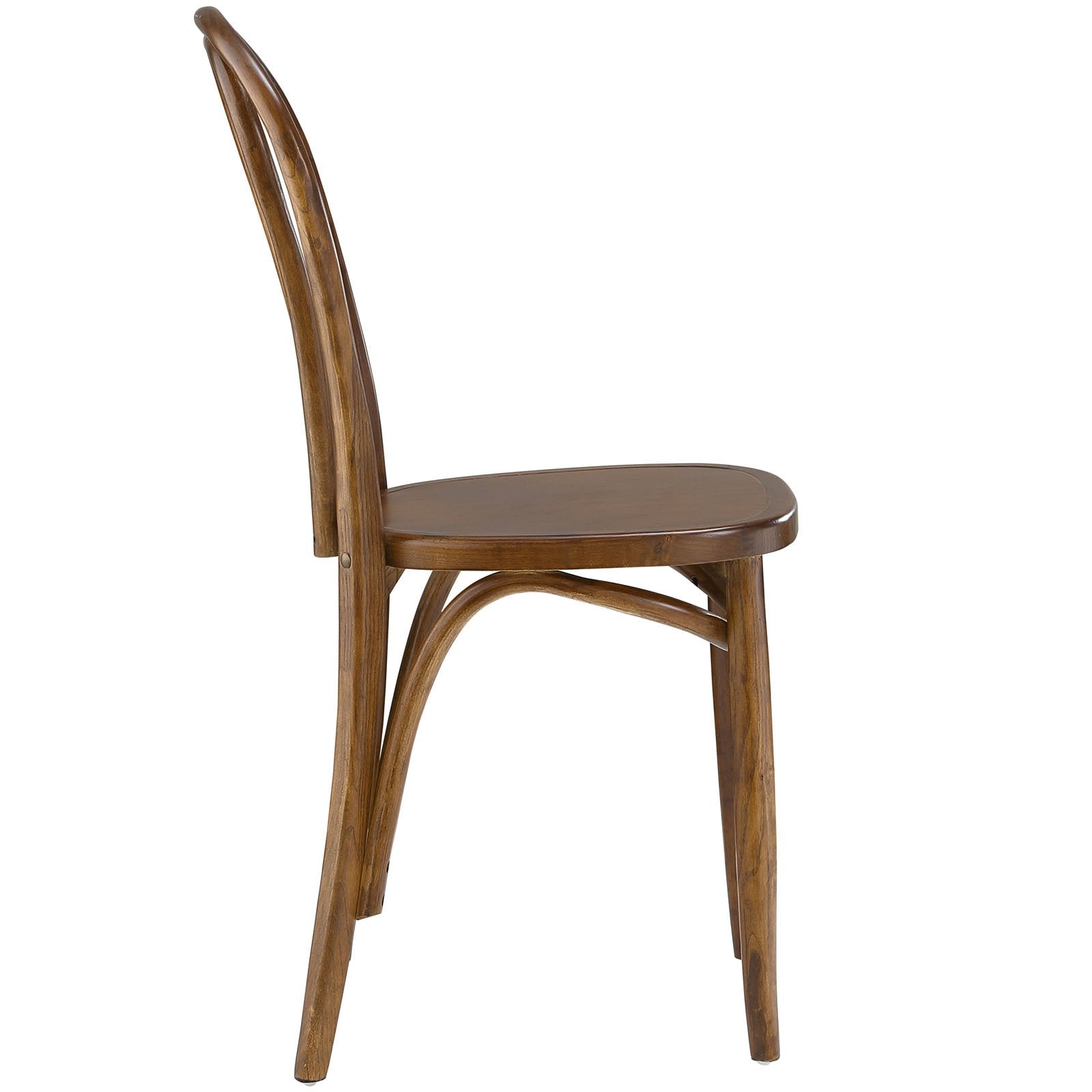 Modway Eon Natural Elm Wood Kitchen And Dining Room Chair In Walnut - Fully Assembled, Slat Back, 16&quot;D X 20.5&quot;W X 35&quot;H