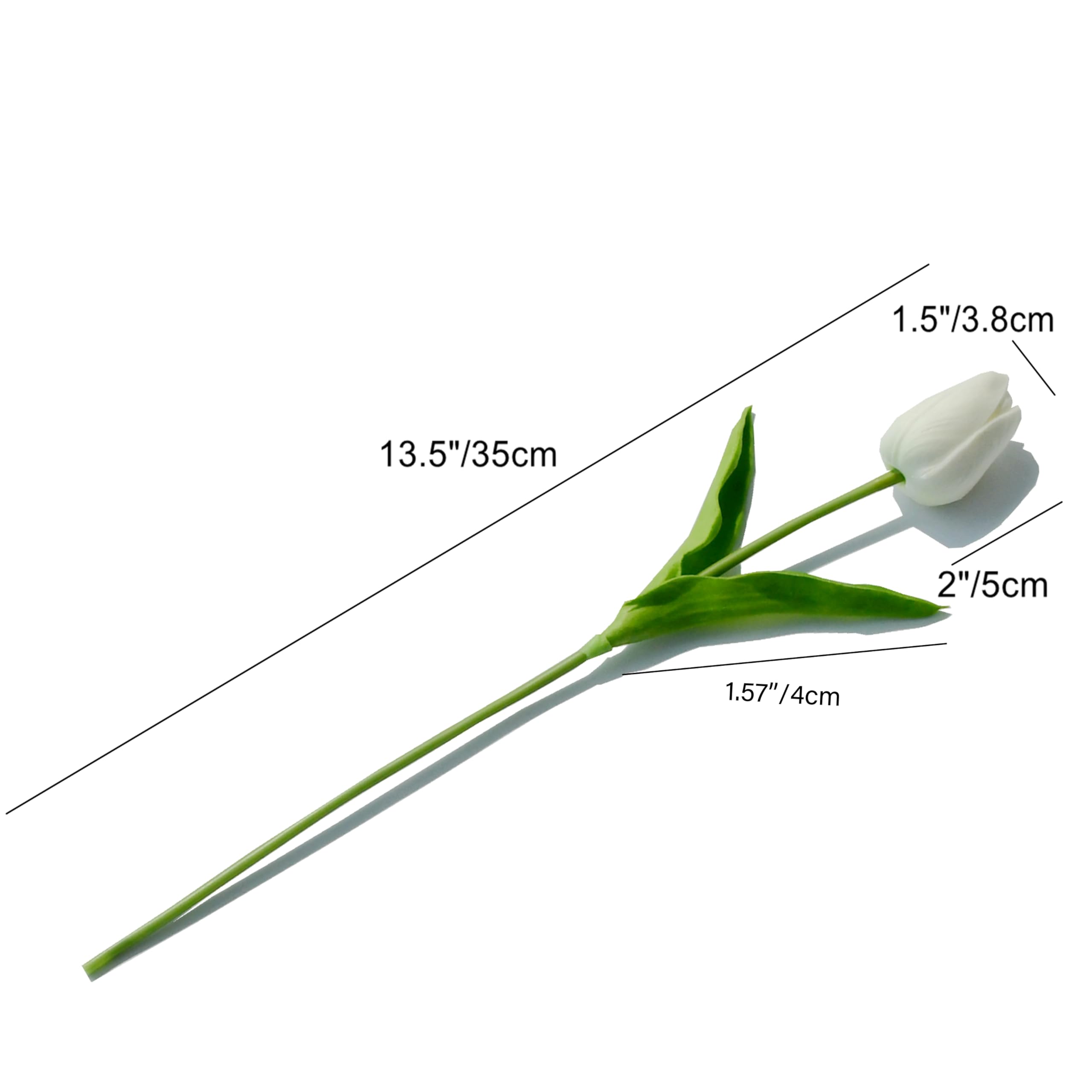 Mandy'S 20Pcs White Flowers Artificial Tulip Silk Fake Flowers 13.5'' For Mother'S Day Easter Valentines Day Gifts In Bulk Home