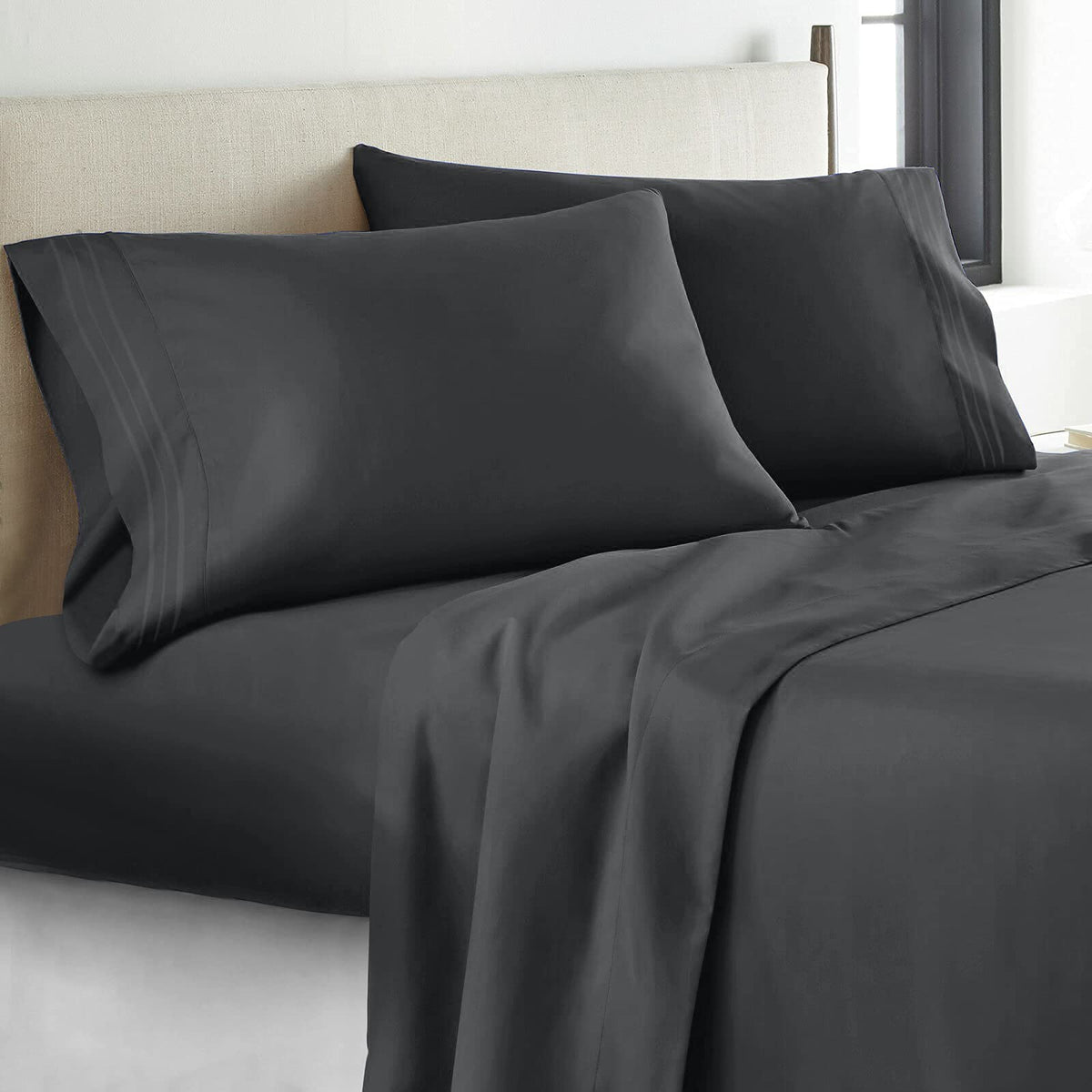 Yiyea Twin Sheets Set - Hotel Luxury 1800 Thread Count Brushed Microfiber Bed Sheets For Twin Size Bed - Extra Soft, Deep Pocket