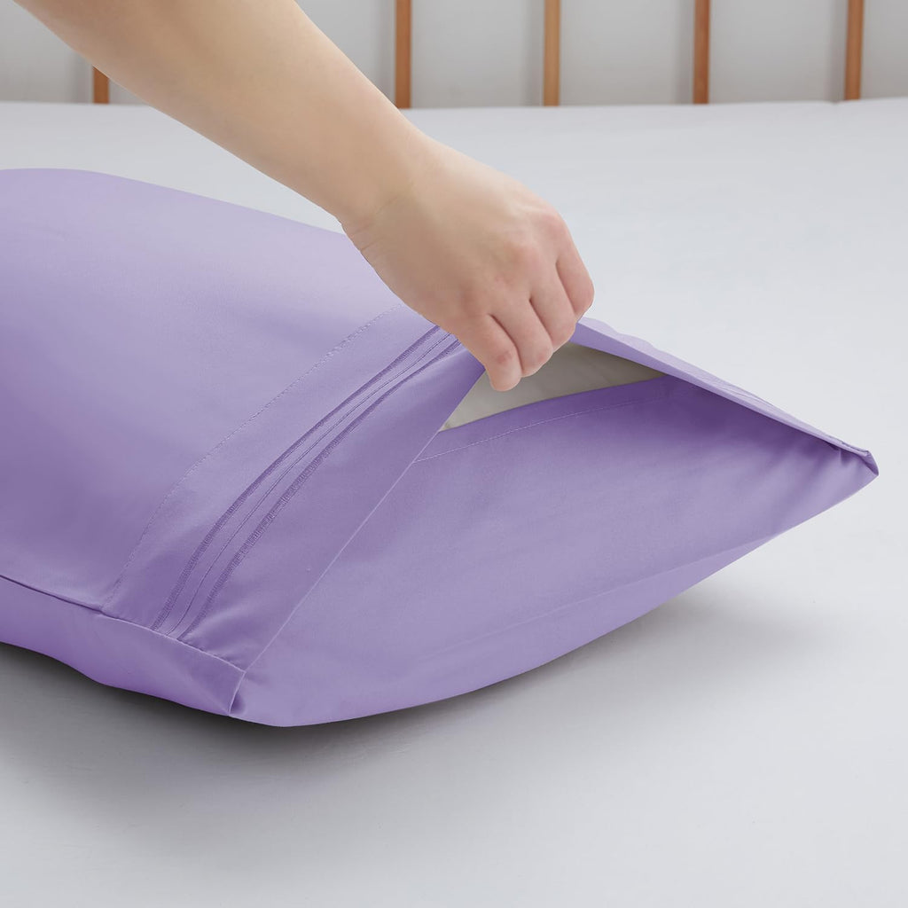 Nestl Lavender Pillow Cases Queen Size Set Of 2, Soft Queen Pillow Case, 1800 Microfiber Queen Pillow Cases 2, Pillowcases Queen, Envelope Closure Pillowcase, Pillow Covers Queen Size, 20X30 Inches