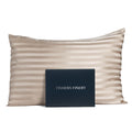 Fishers Finery 25Mm 100% Pure Mulberry Silk Pillowcase, Good Housekeeping Winner (Taupe Stripe, King)