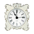 NIKKY HOME Pewter Pretty Small and Cute Vintage Table Clock with Quartz Analog Crystal Rhinestone 3 Inch for Living Room Bathroo