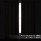 Lemomo 100% Blackout Curtains 52 X 95 Inch/Purple Curtains 2 Panels With Black Lining Room Darkening Thermal Insulated Bedroom C