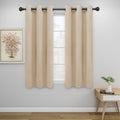 Easy-Going Blackout Curtains For Bedroom, Solid Thermal Insulated Grommet And Noise Reduction Window Drapes, Room Darkening Curtains For Living Room, 2 Panels (34X54 In, Beige)