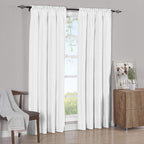 Sheetsnthings Soho Faux Silk, 84-Inch Wide X 108-Inch Long, Polyester, Set Of 2 Curtain Panels, White