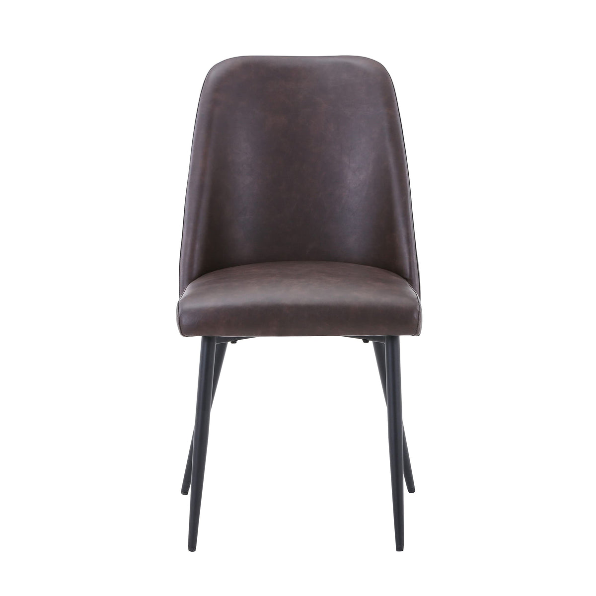Jofran Maddox Mid-Century Modern Faux Leather Upholstered Dining Chair Set of 2, Blueberry