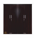 Caspian Engineered Wood Four Door Wooden Wardrobe (Black Wenge Finish)|Furniture With Hanging Spaces | Cupboard/Almirah For Bedr