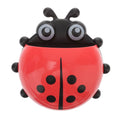 Red Toothbrush Holders,Cute SevenStar Ladybug Toothbrush with Suction Cup No Drill Insect Shape Toothbrush Holder for Kids Bath