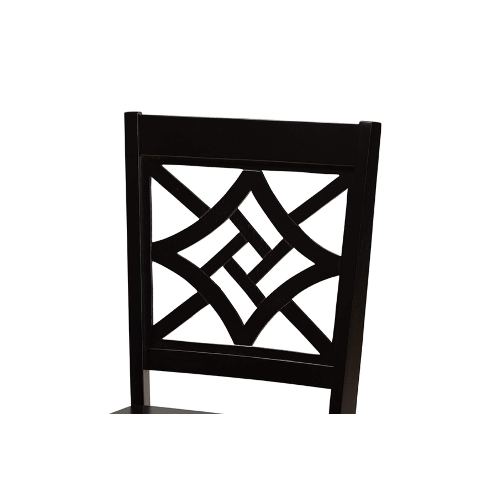 Baxton Studio Nicolette Modern and Contemporary Dark Brown Finished Wood 2-Piece Dining Chair Set