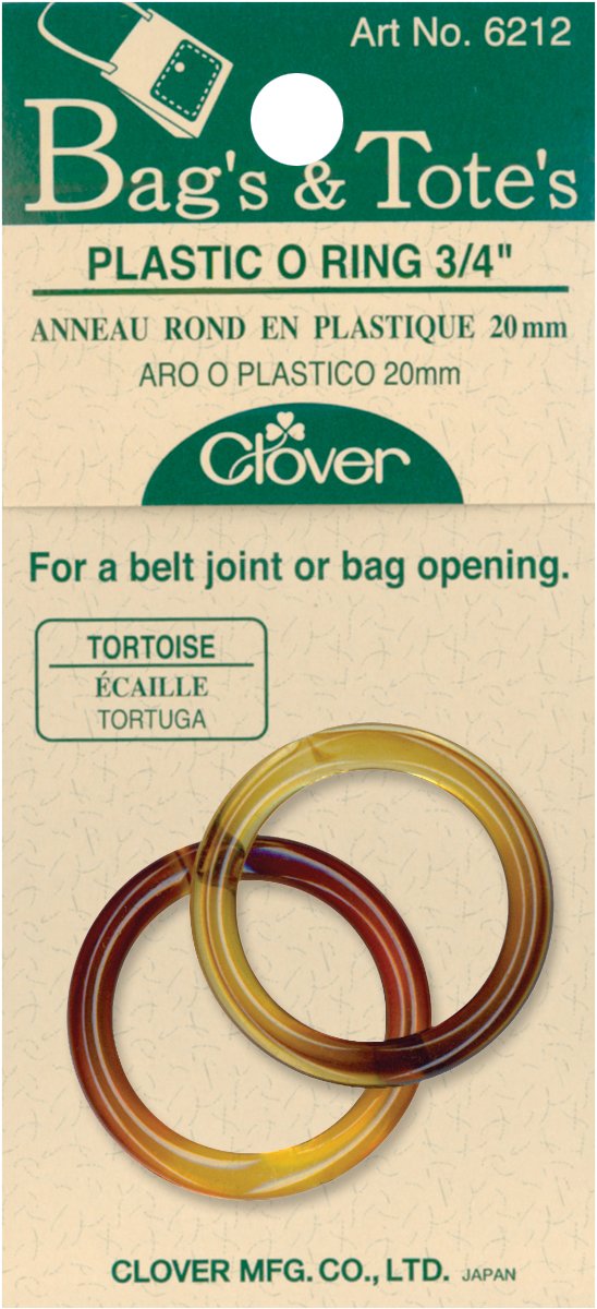 Clover Bags & Totes 3/4-Inch Plastic O-Ring Tortoise, 2 ea.