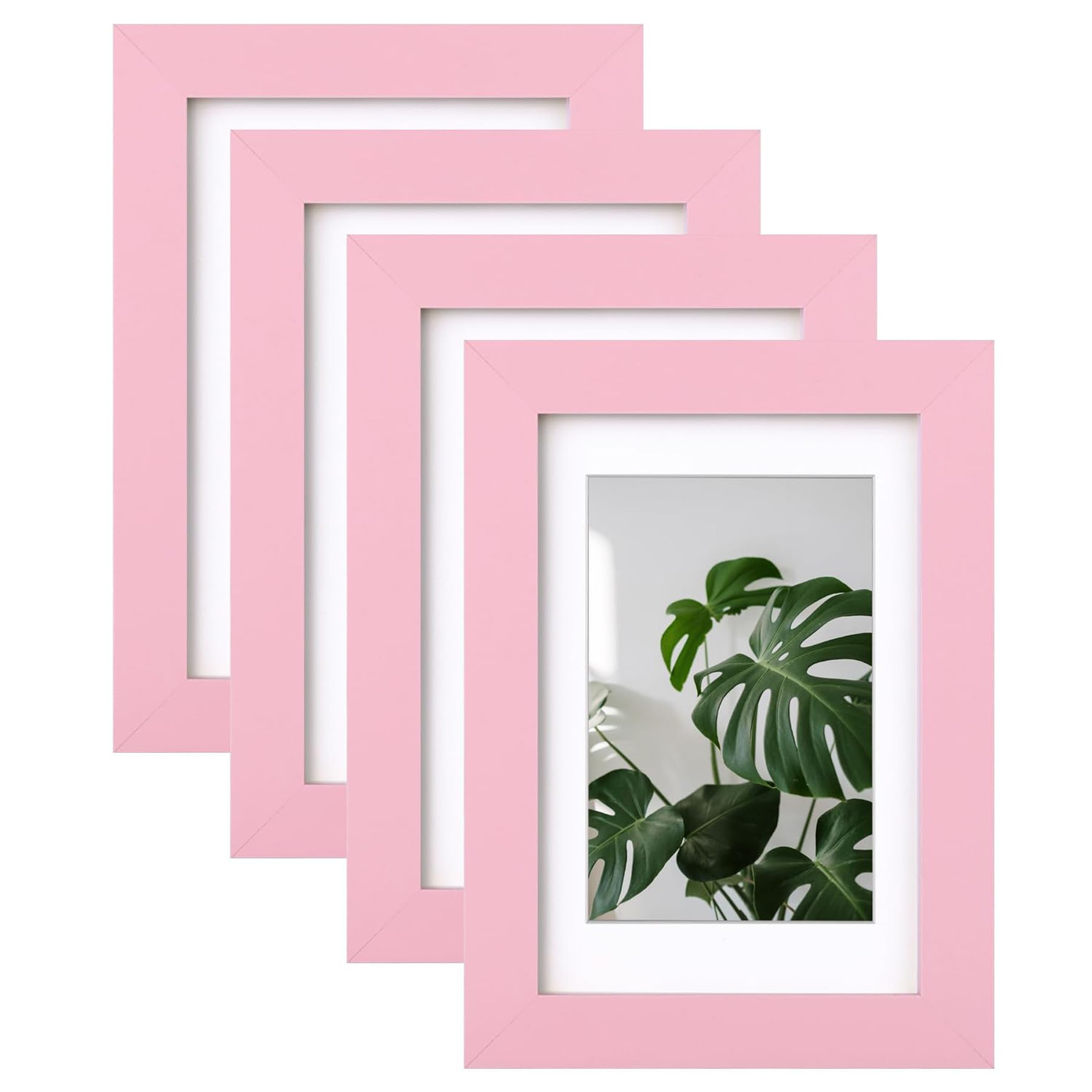 Egofine 4x6 Picture Frames with Plexiglass, Display Pictures 3.5x5 with Mat or 4x6 Without Mat Set of 4 for Tabletop and Wall Mo