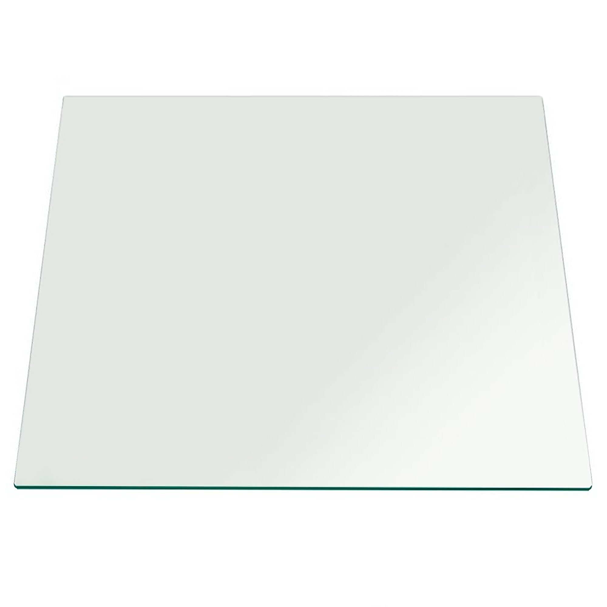 Fab Glass and Mirror 14 Inch Square 3/8 Thick Flat Polished Tempered Radius Corners Glass Table Top, 14, Clear