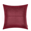 Brawarm Burgundy Leather Throw Pillow 22 X 22 Inches, Faux Leather Pillow Cover With Piping, Hand Stitched Leather Decorative Th