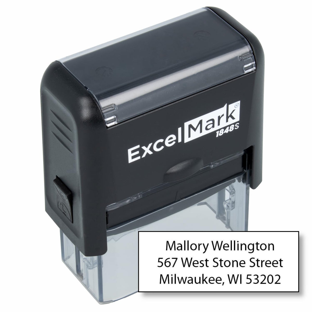 Excelmark Custom Self Inking Rubber Stamp - Home Or Office (A1848-3 Lines)