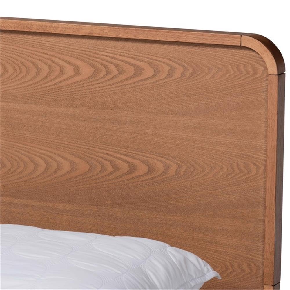 Baxton Studio Eleni Modern and Contemporary Transitional Dark Grey Fabric Upholstered and Ash Walnut Brown Finished Wood Queen Size 3-Drawer Platform Storage Bed