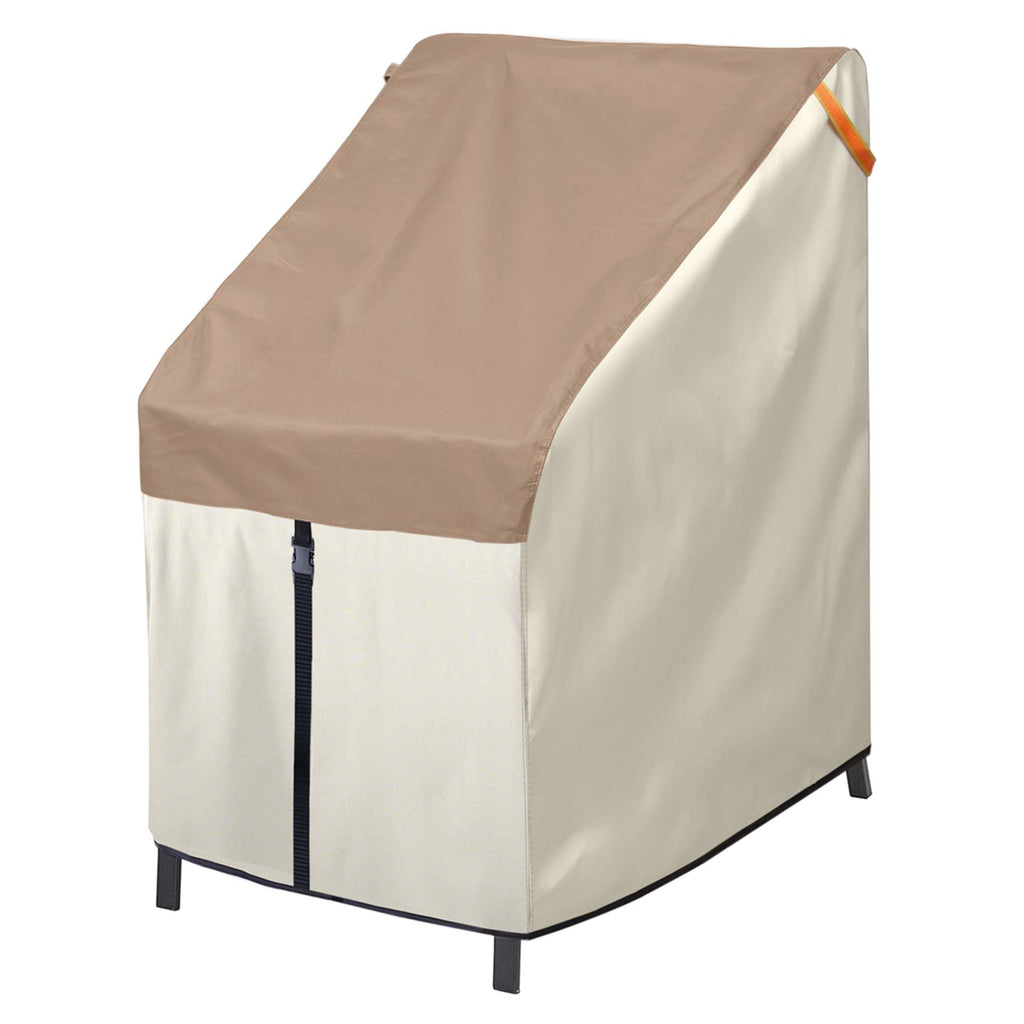 Porch Shield Patio Stackable Chair Covers - Waterproof Outdoor Stack Of Chair Cover - 27W X 33D X 46H Inch, Light Tan & Khaki