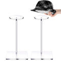 Yookeer 2 Set Clear Acrylic Hat Stands and Wig Display Rack Stands for Multiple Hats Display Tabletop Baseball Caps Watch Tablet