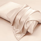 Aormenzy Beige Satin Pillowcase For Hair And Skin, Satin Pillow Cases For Women Standard Size Set Of 2 With Envelope Closure Sil