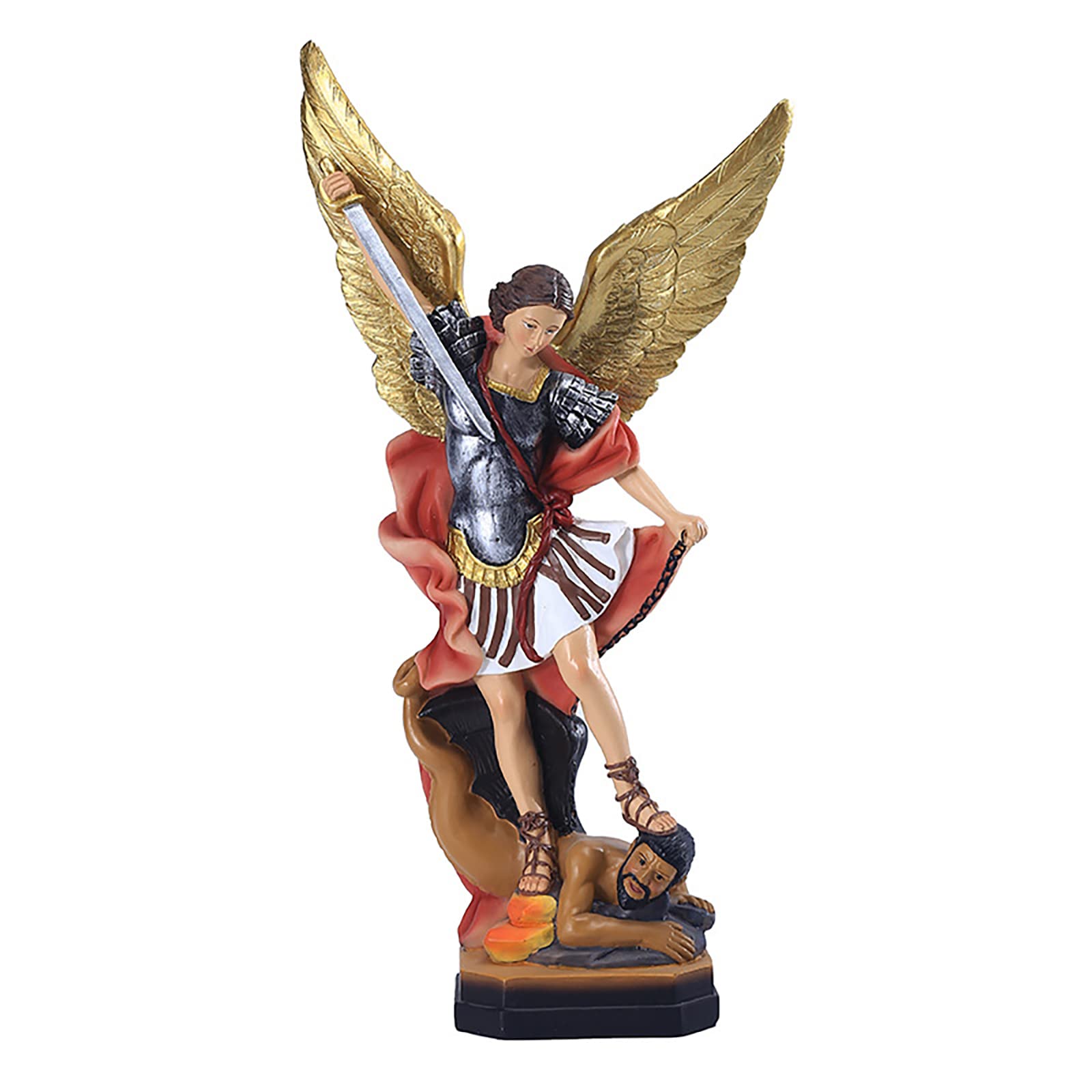 12.2in St. Michael San Miguel Arcangel Statue The Great Protector Saint Archangel Michael Defeated Evil Dragon Religious Collect