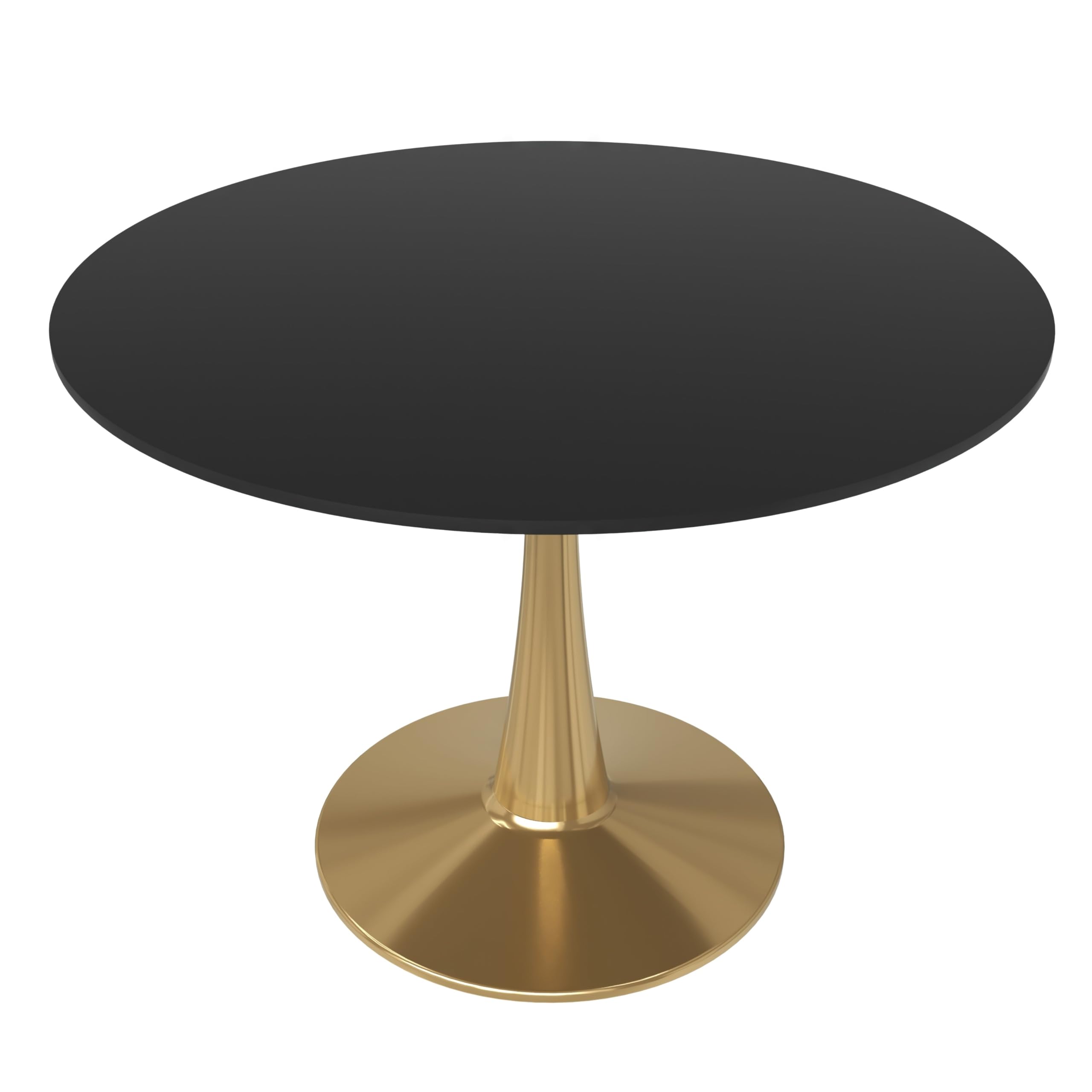 Bristol 40 round dining table Gold Base With Black Top