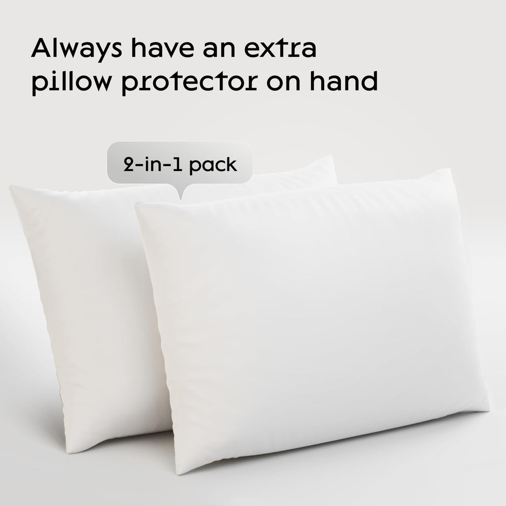 Niagara 2 Pack Of Pillow Protectors With Zipper, Queen Size, Effective Dust Protection, Quiet, Stay In Place Pillow Covers, Brea
