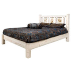 Montana Log Collection Wood Homestead Queen Platform Bed MWHCPBQVLZWOLF