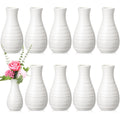 10 Pack Composite Plastic Flower Vases Bulk White Small Tall Conic Floral Vases for Centerpieces Unbreakable Bud Vase for Weddin