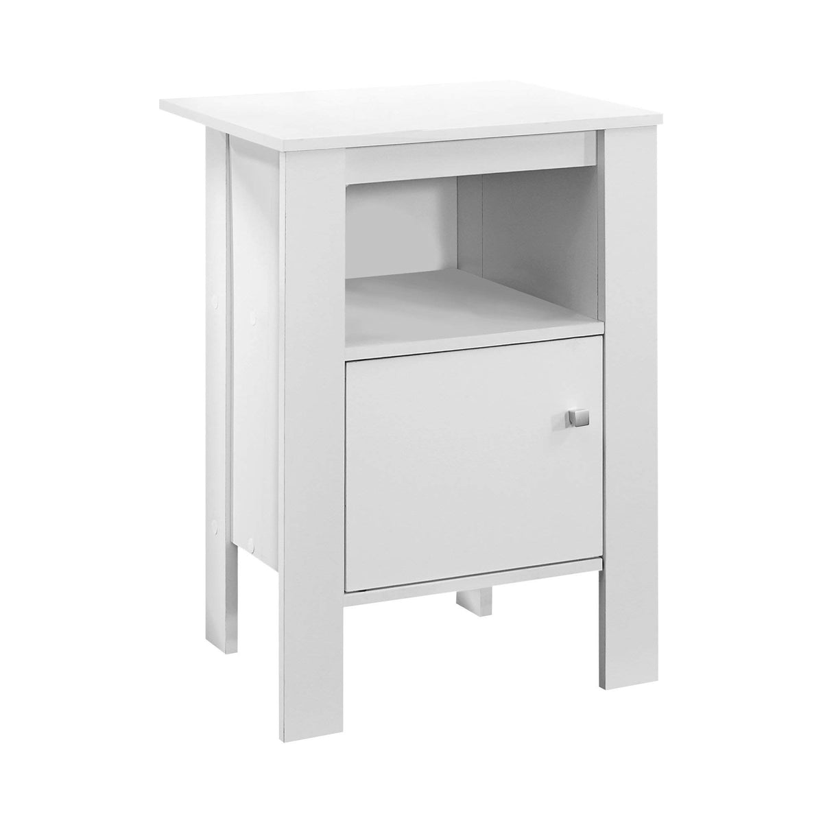 HomeRoots Particle Board, Laminate 14&quot; x 17.25&quot; x 24.25&quot; White Particle Board Storage Accent Table