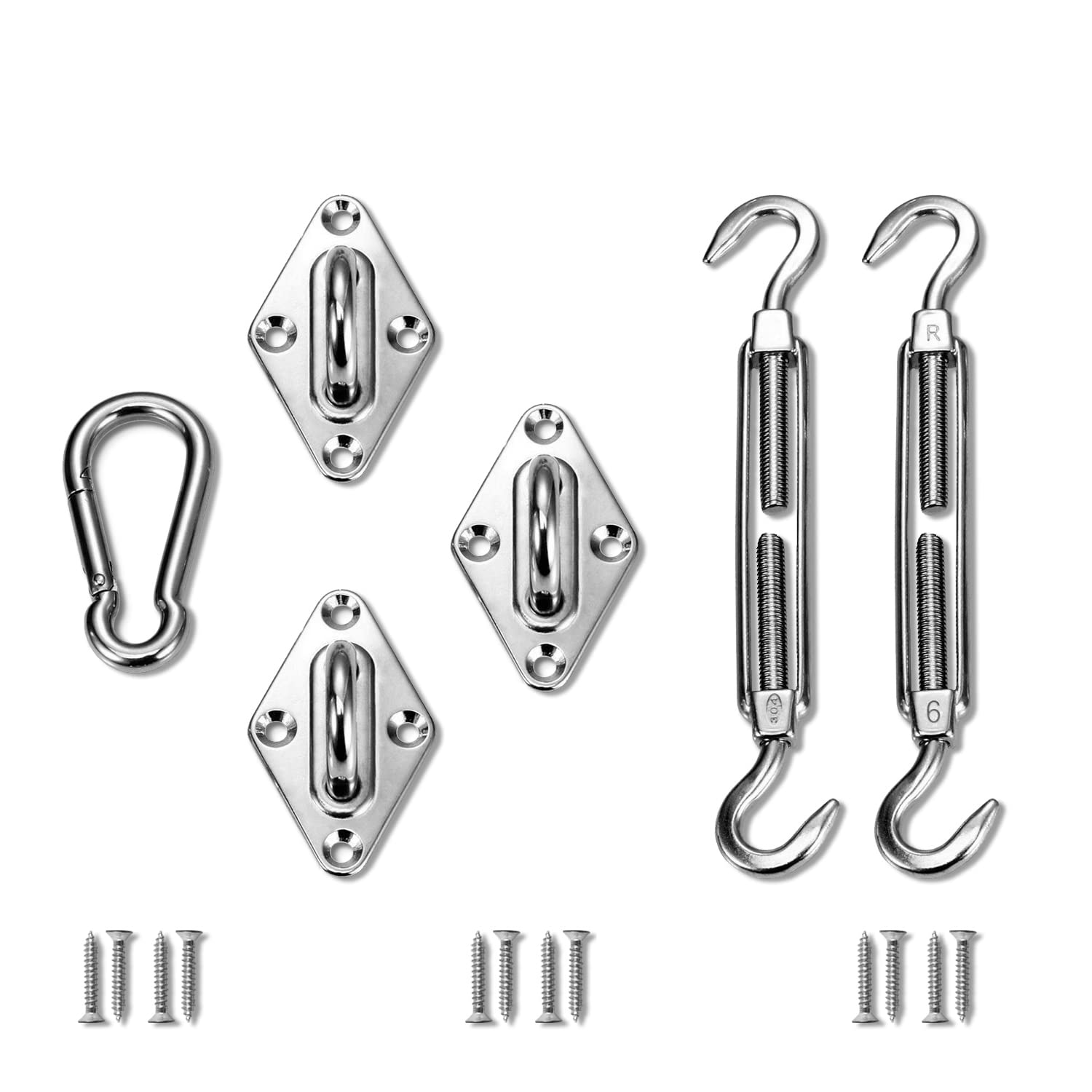 Tang Sunshades Depot Sun Shade Sail Hardware Kit Set 6 Inches Super Heavy Duty Marine Grade For Triangle Shade Sail