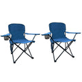 SAILARY 2PCS Folding Camping Collapsible Chairs Heavy Duty Lawn Chair with Cooler Bag, Storage Pocket, Waterproof Bag Outdoor Ar