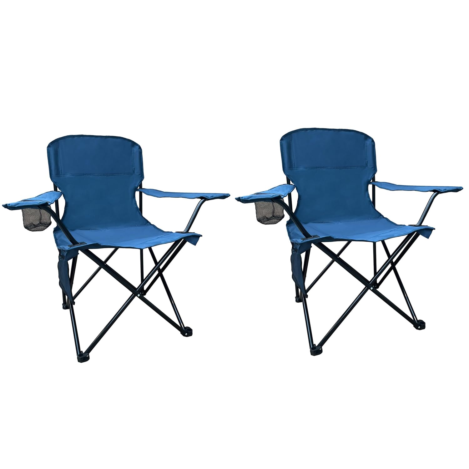 SAILARY 2PCS Folding Camping Collapsible Chairs Heavy Duty Lawn Chair with Cooler Bag, Storage Pocket, Waterproof Bag Outdoor Ar
