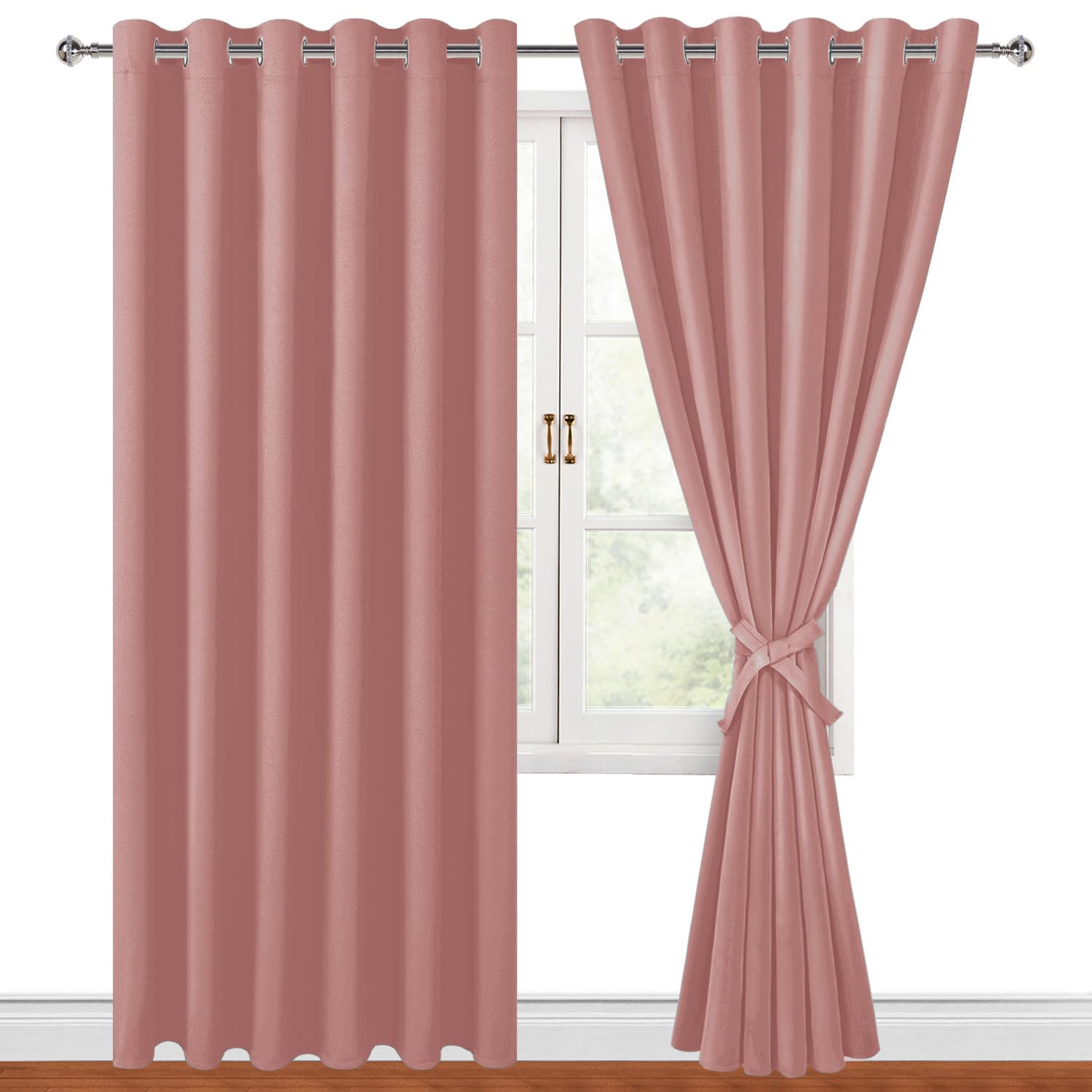 Hiasan Room Darkening Curtains for Bedroom, 70 x 84 Inches - Thermal Insulated & Energy Saving Window Drapes for Living Room/Dor
