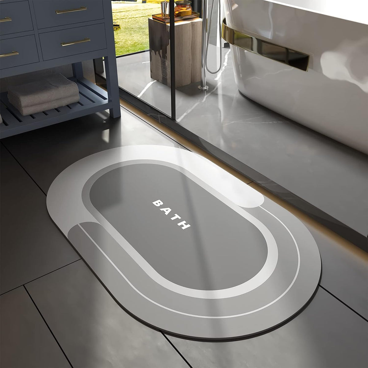 QIMIT Soft sillicon Super Absorbent Door Mats (40x60) Bath Mat Anti Skid Quick Drying Bathroom & Water Absorbent Carpets Kitchen