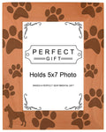 Dog Lover Gift Boxer Silhouette Paw Prints Natural Wood Engraved 5x7 Portrait Picture Frame Wood